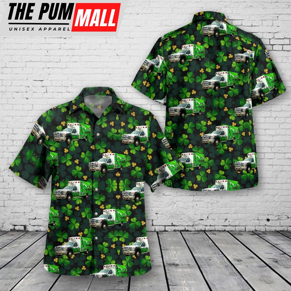 Saint Johnsville, New York, St. Johnsville Ambulance – SAVAC St Patrick’s Day Hawaiian Shirt, Shamrock Hawaiian Shirt
