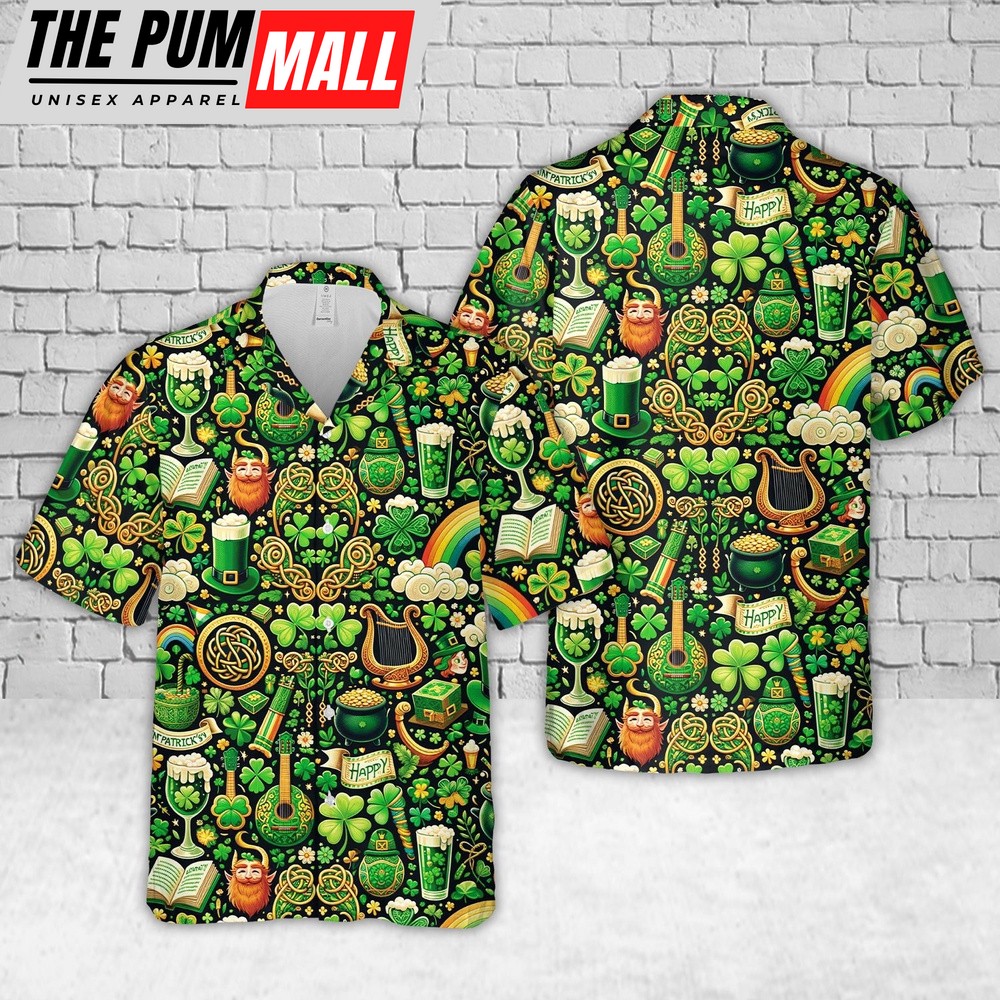 Saint Patrick’s Day Hawaiian Shirt, Shamrock Hawaiian Shirt