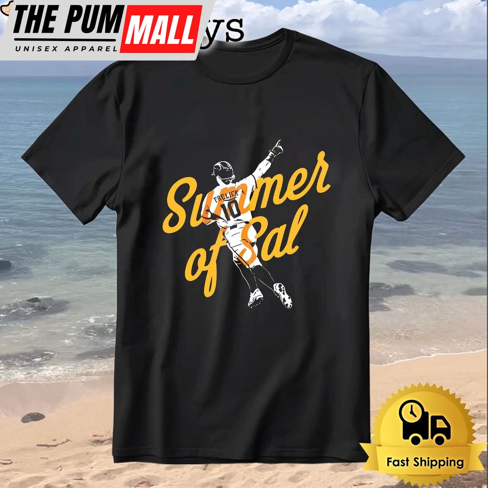 Sal Frelick Summer Of Sal Baseball Player Action Pose Typography T-Shirt