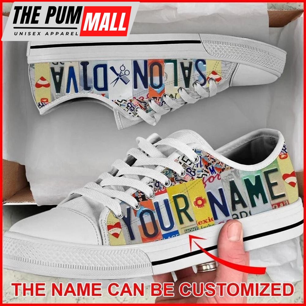 salon-diva-license-plates-personalized-canvas-low-top-shoes-low-top-shoes-mens-6lybd12c Salon Diva License Plates Personalized Canvas Low Top Shoes – Low Top Shoes Mens, Women