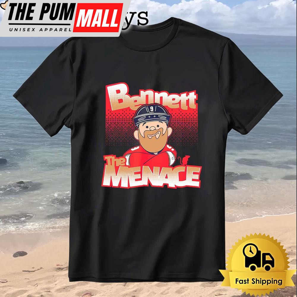 Sam Bennett The Menace Cartoon Hockey Funny Character T-Shirt