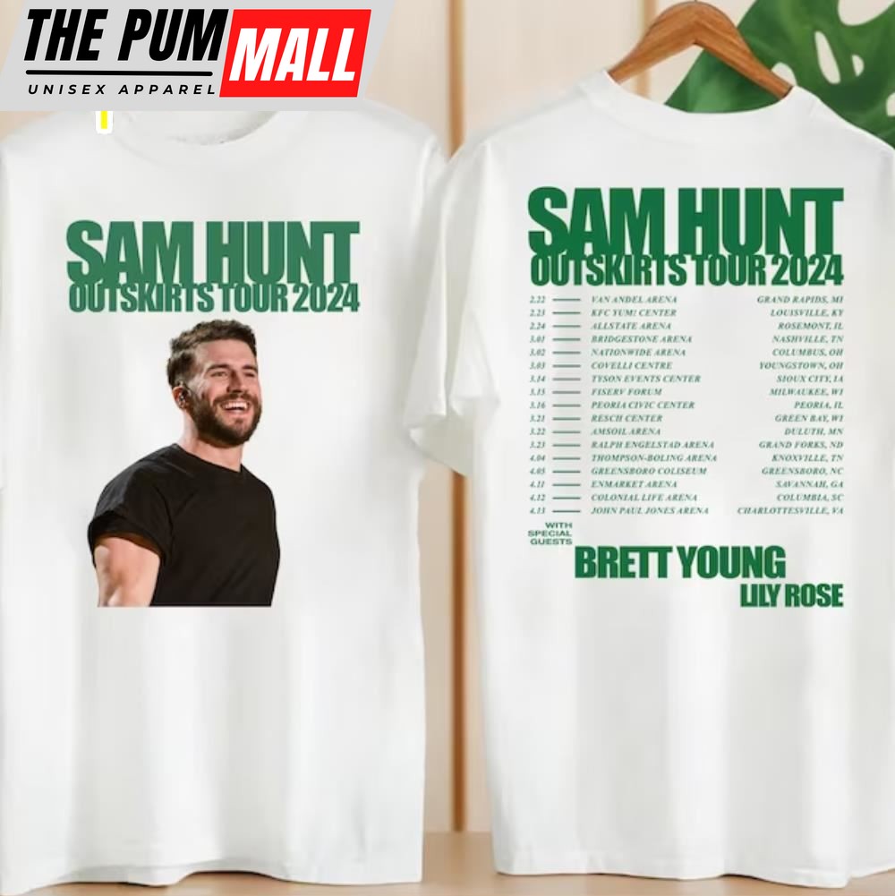 Sam Hunt 2024 Concert Merch, Sam Hunt 2024 Outskirts Tour T-Shirt