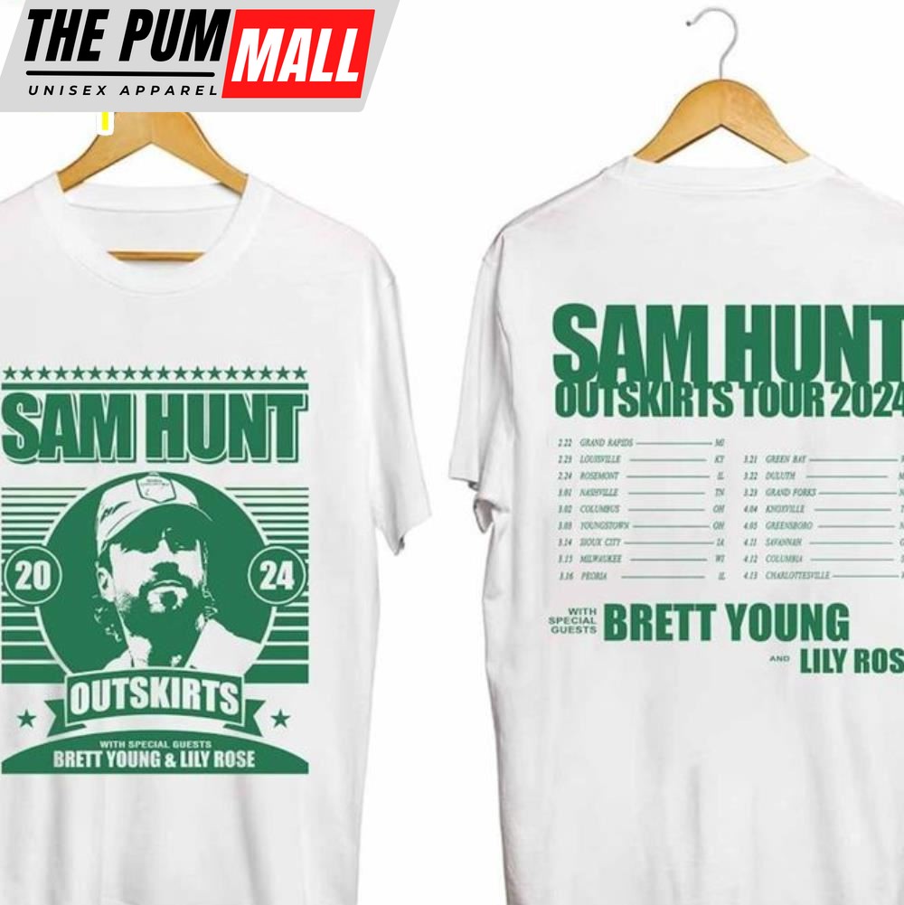 Sam Hunt 2024 Outskirts Tour Shirt Fan Country Music T-Shirt