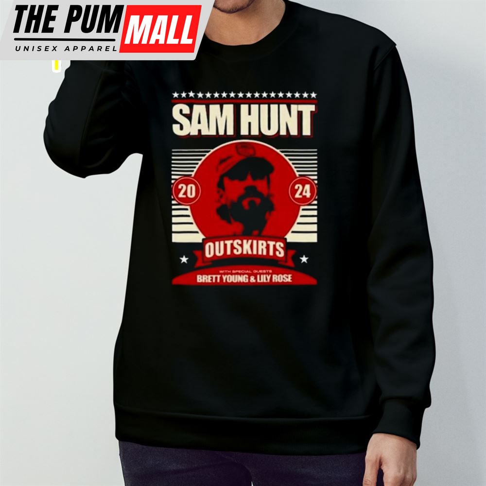 Sam Hunt 2025 Outskirts Tour Brett Young & Lily Rose T-Shirt