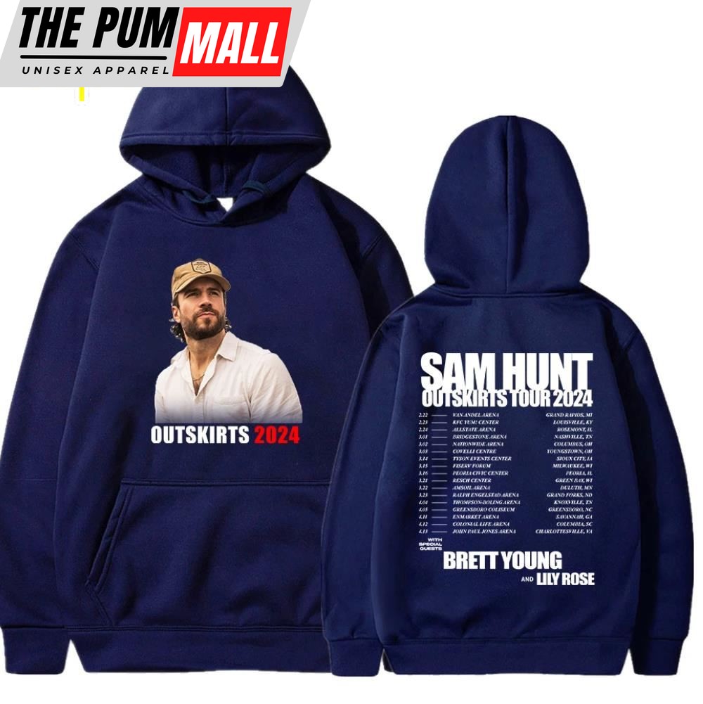 Sam Hunt Hoodie Outskirts Tour 2024 Merch Long Sleeve Streetwear Women Men Shirt