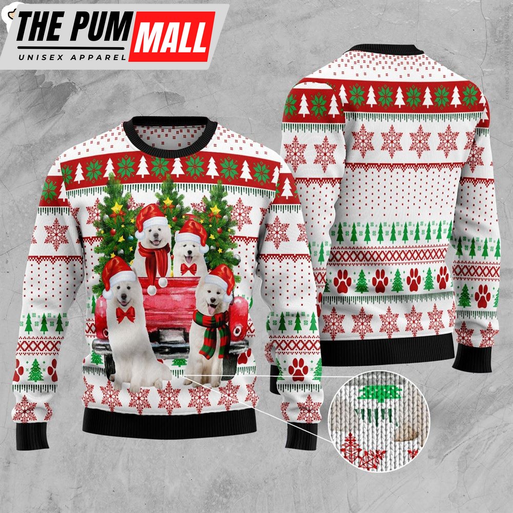 samoyed-red-truck-ugly-christmas-sweater-dog-memorial-gift-christmas-outfits-qs9qj0em Samoyed Red Truck Ugly Christmas Sweater – Dog Memorial Gift – Christmas Outfits Gift