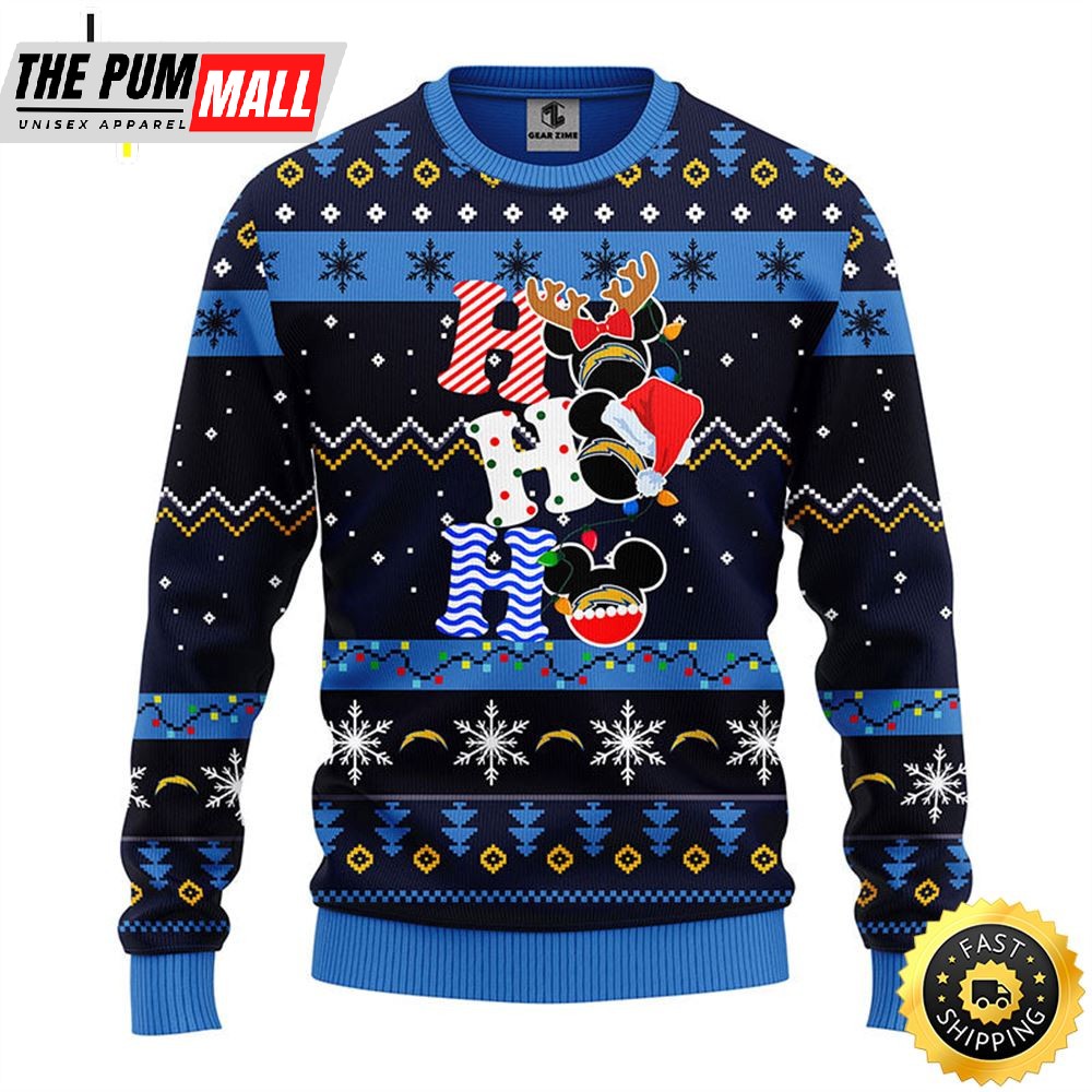 San Diego Chargers HoHoHo Mickey Christmas Ugly Sweater
