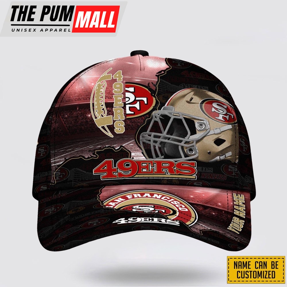 San Francisco 49ers All Over Printed Nfl Baseball Caps Custom Name Caps Gift For Football Fans