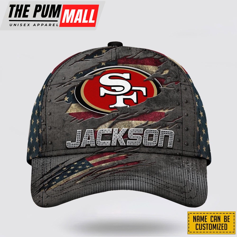 San Francisco 49ers All Over Printed Nfl Baseball Caps Custom Name Caps Limited Edition Gift