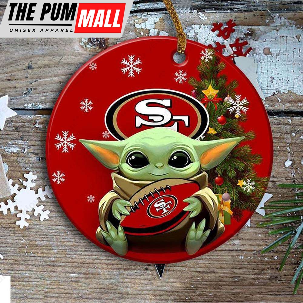 San Francisco 49ers Baby Yoda Ornament Christmas Tree Decorations Limited Edition