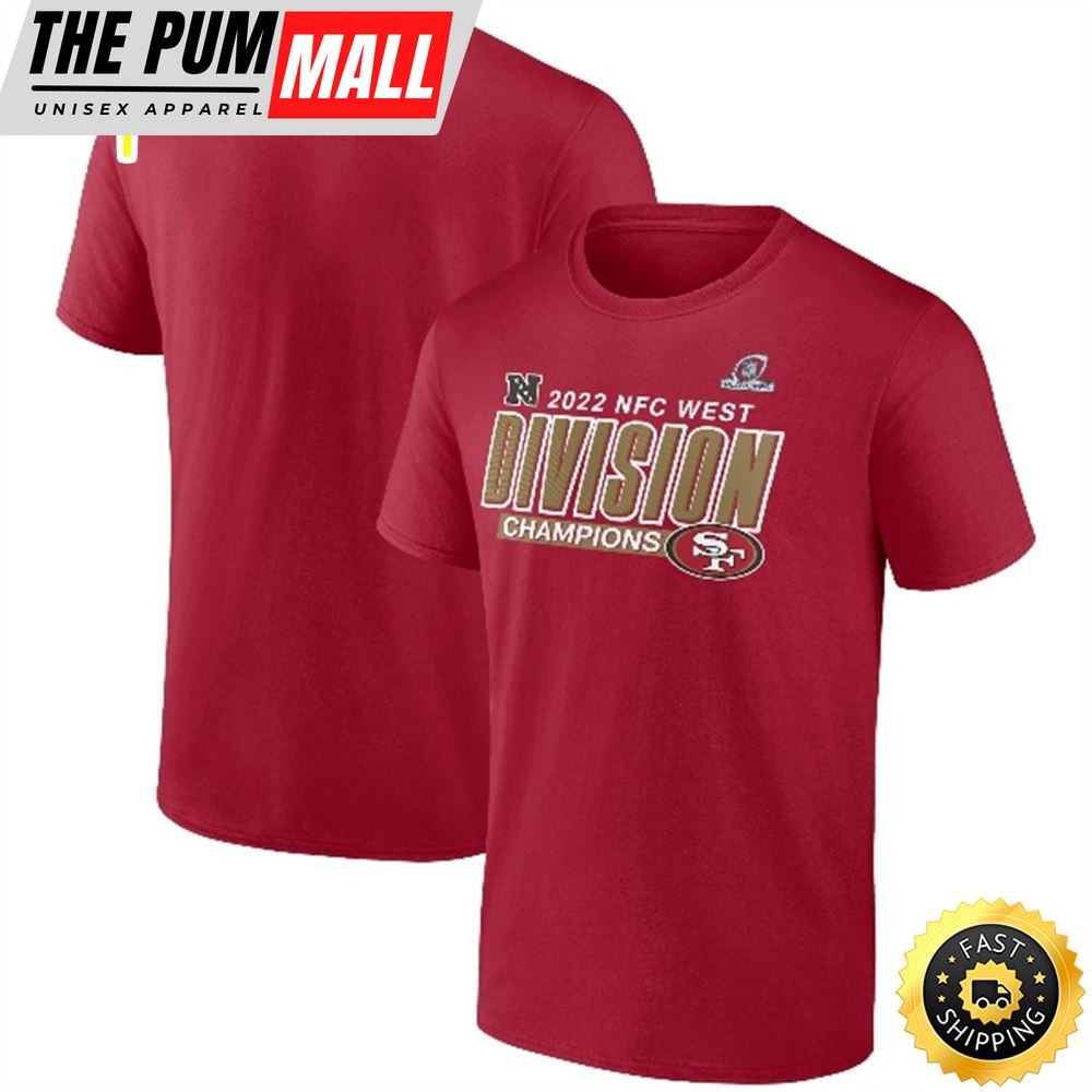 San Francisco 49ers Branded 2025 NFC West Division Champions Divide & Conquer Scarlet T-shirt