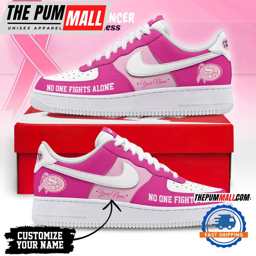 San Francisco 49ers Breast Cancer Awareness October Air Force 1 Shoes Sneaker