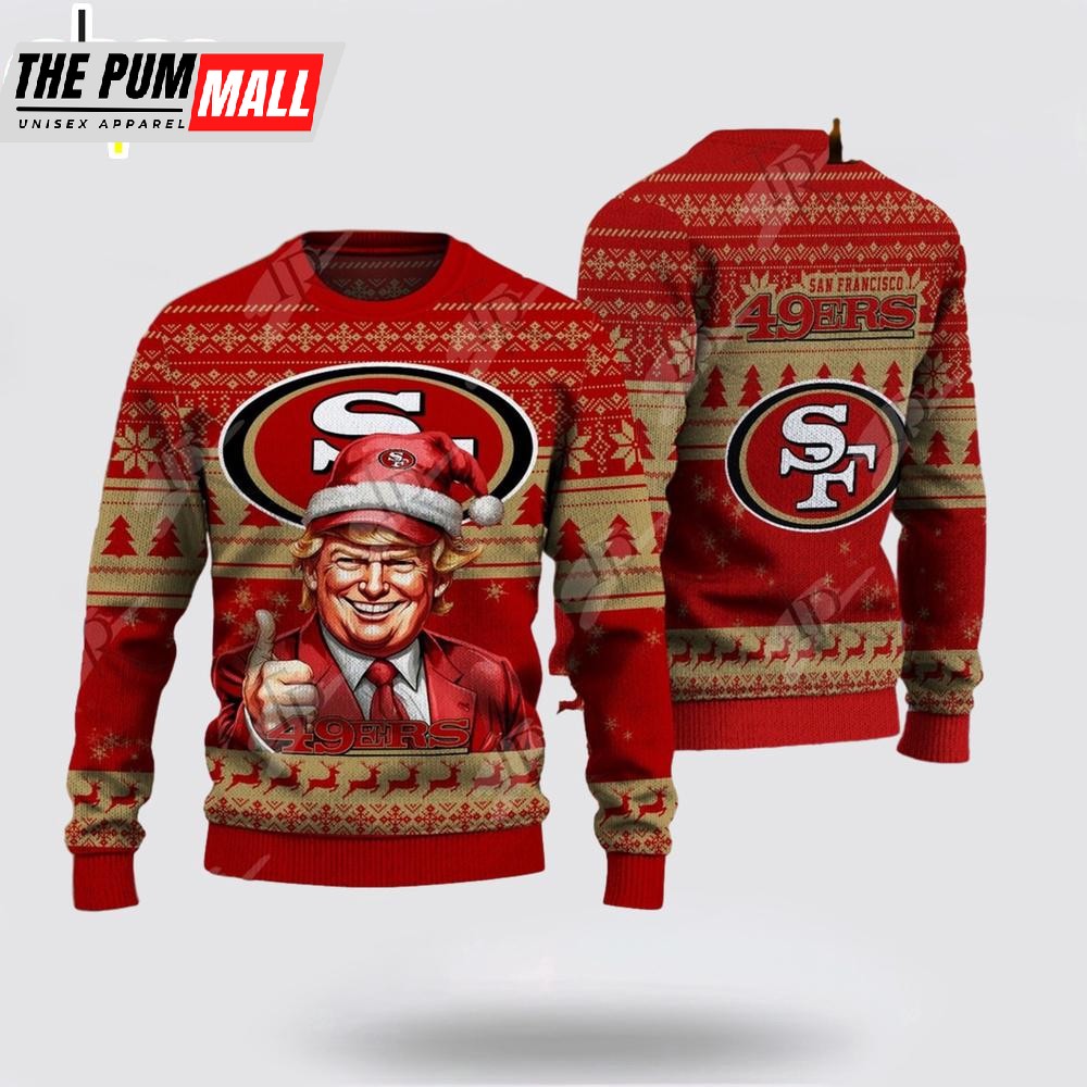 San Francisco 49ers Christmas Donald Trump Knitted Sweater