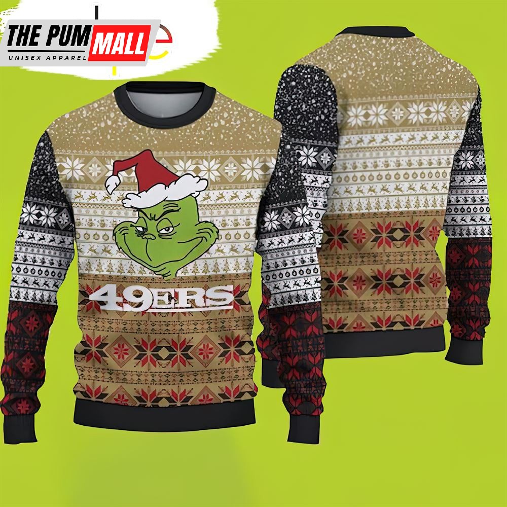 San Francisco 49ers Christmas Grinch Christmas Sweater 49ers Christmas Sweater