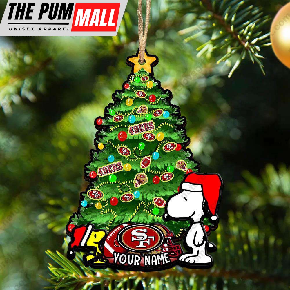 San Francisco 49ers Custom Snoopy Peanuts Christmas Ornament Xmas Decoration Limited Edition
