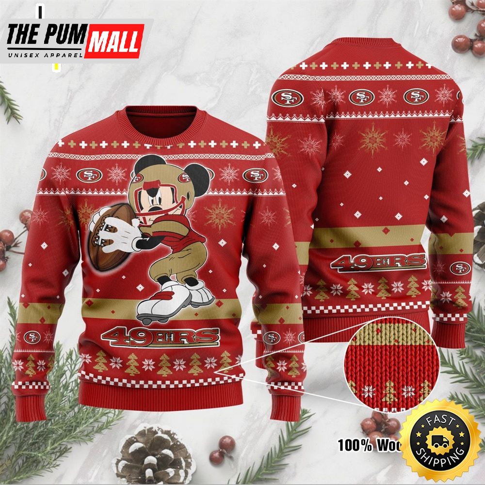San Francisco 49Ers Mickey Mouse Funny Ugly Christmas Sweater, Perfect Holiday Gift