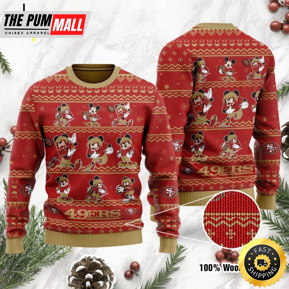 San Francisco 49Ers Mickey Mouse Holiday Party Ugly Christmas Sweater, Perfect Holiday Gift