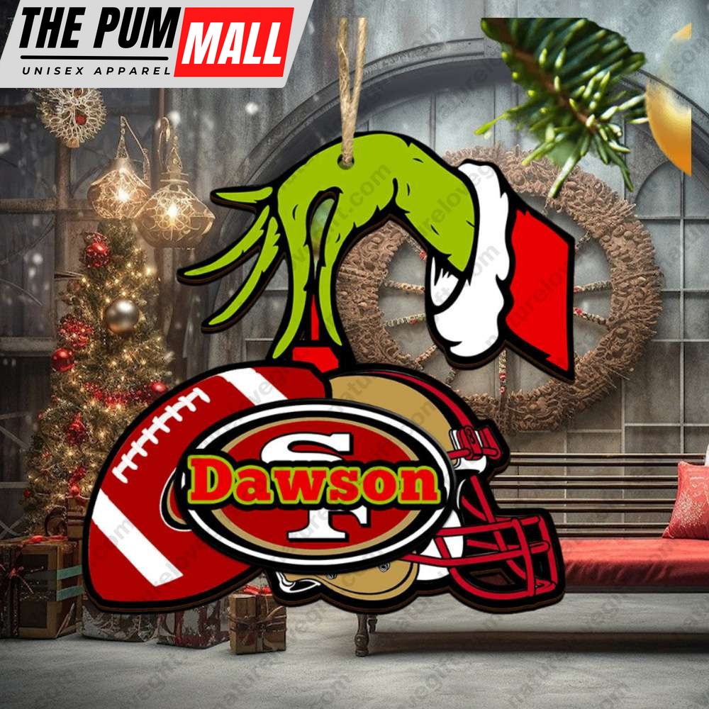 San Francisco 49ers NFL Custom Grinch Christmas Ornament Tree Decorations Limited Edition