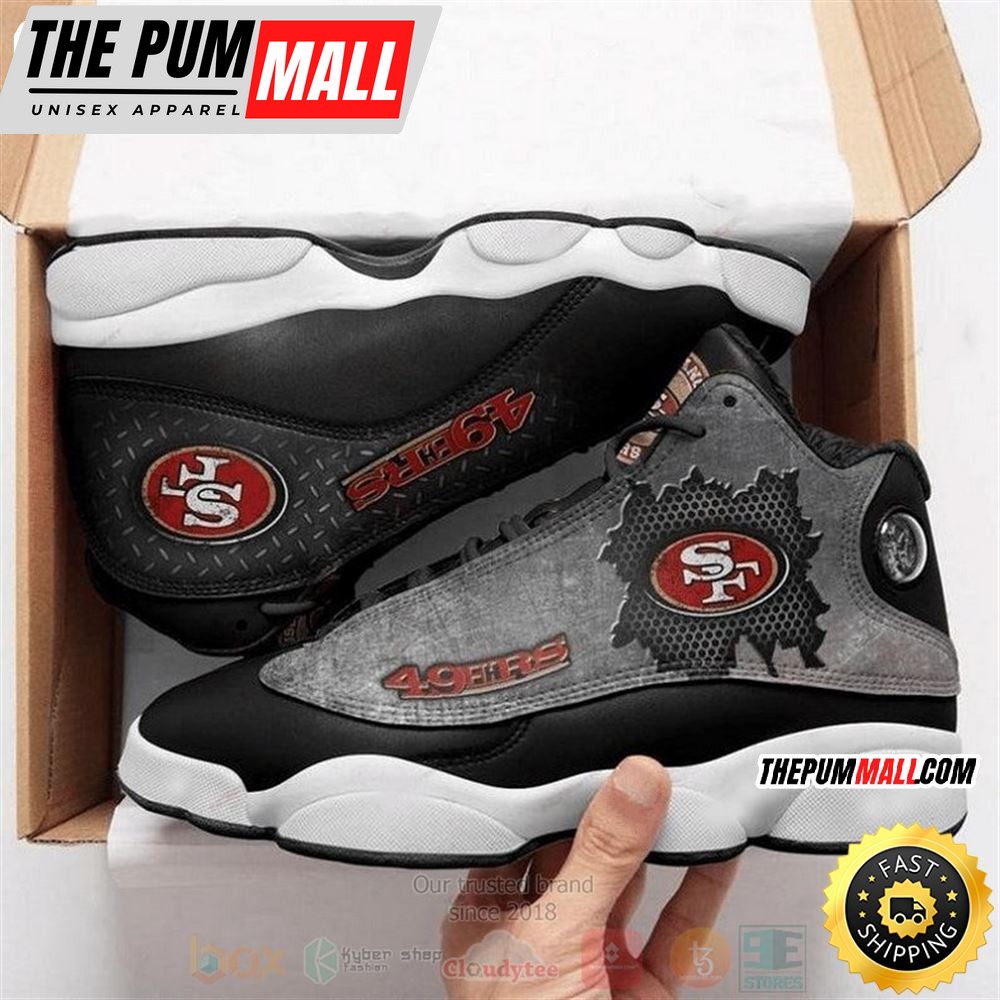 San Francisco 49Ers Nfl Team Black Air Jd 13 Shoes