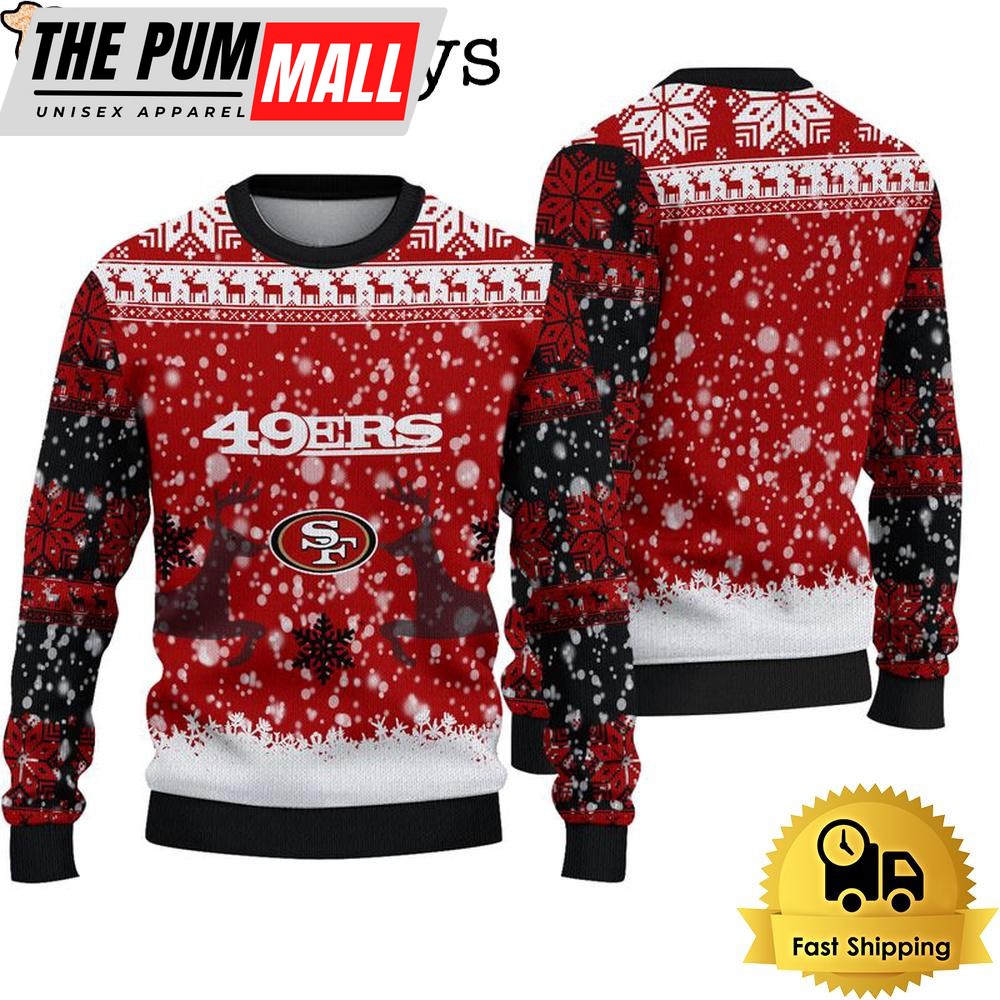 San Francisco 49ers Reindeer Football Ugly Christmas Sweater