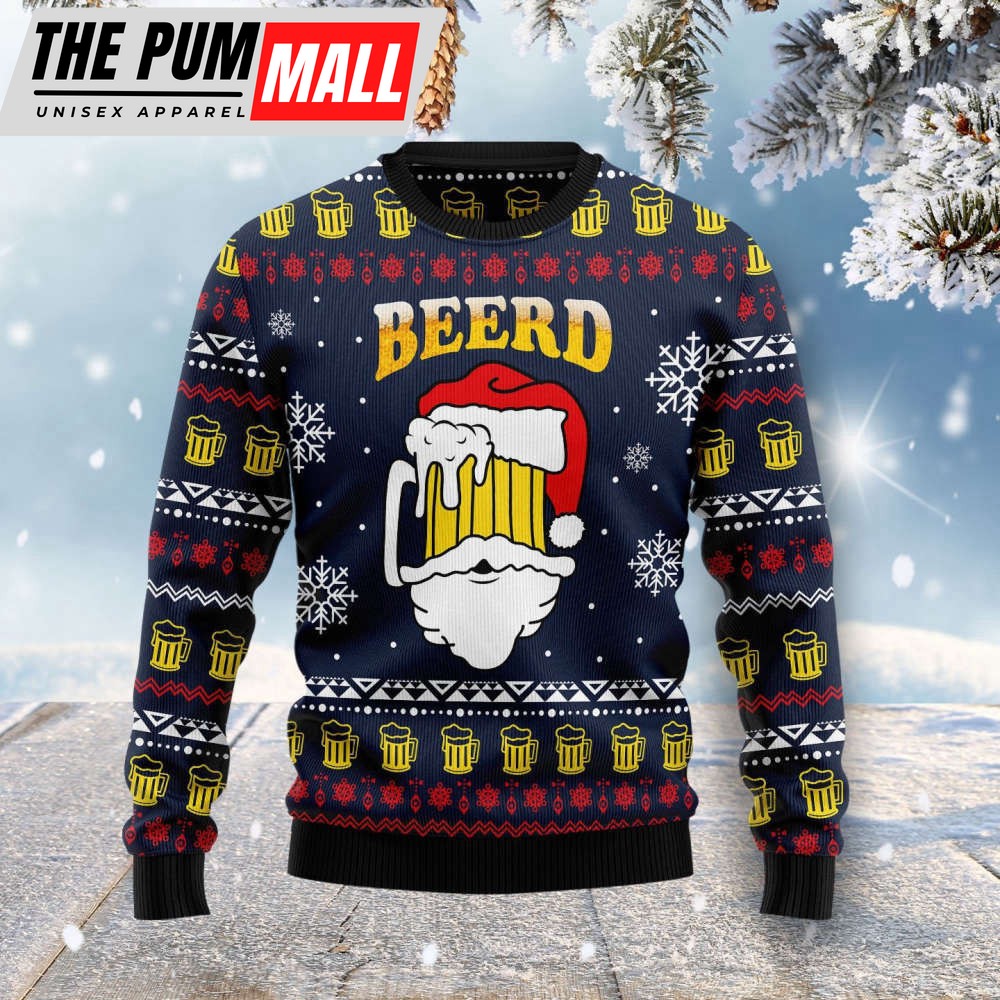 Santa Beerd Ugly Christmas Sweater, Best Gift For Christmas 2023