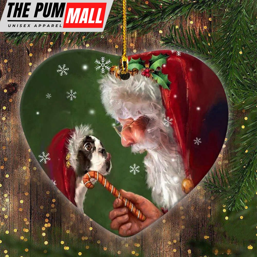 Santa Boston Terrier Christmas Ornament Boston Terrier Christmas Decor Gifts For Dog Owners Limited Edition