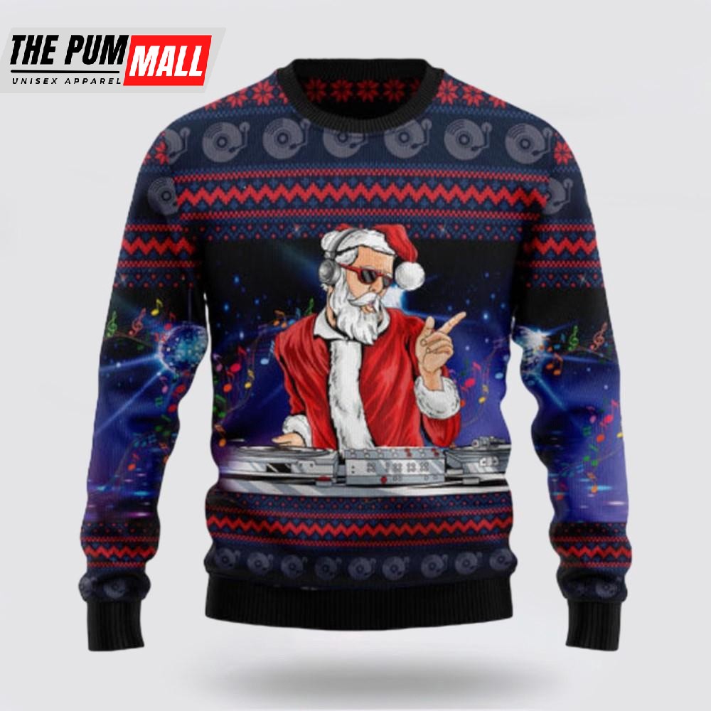 Santa Claus Dance Night Party Ugly Sweater, Funny Santa Sweaters