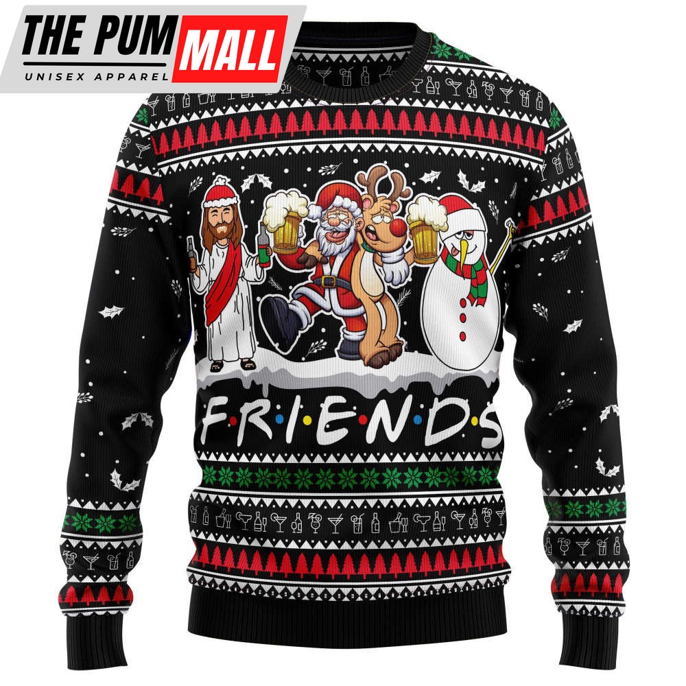 Santa Claus Jesus Friend Ugly Christmas Sweater Gift