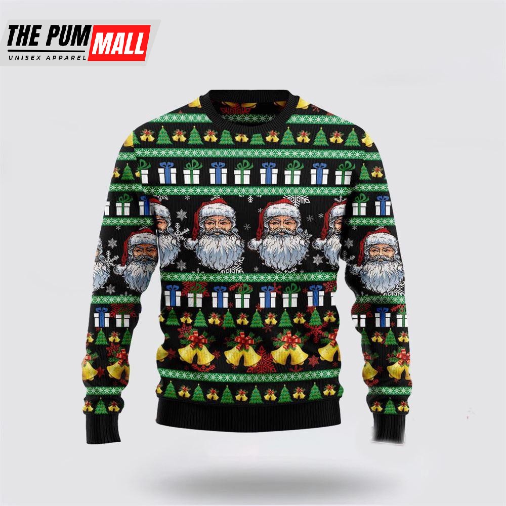 Santa Claus Jingle Bell Funny Ugly Christmas Sweater