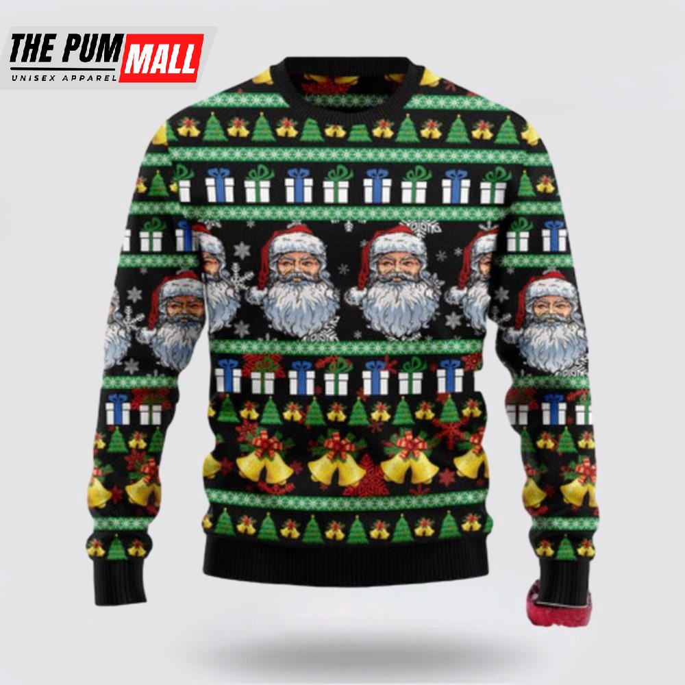 Santa Claus Jingle Bell Ugly Sweater, Funny Santa Sweaters