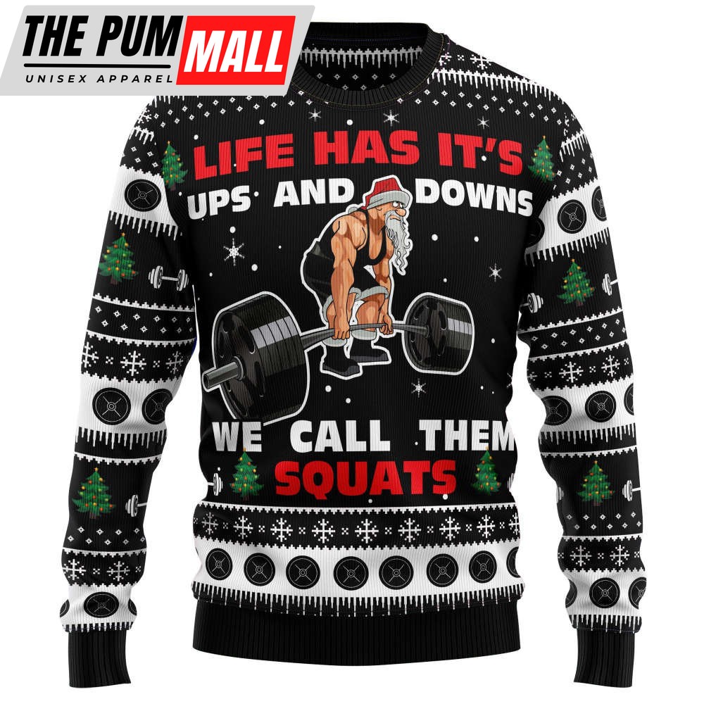 Santa Claus Love Gym Ugly Christmas Sweater