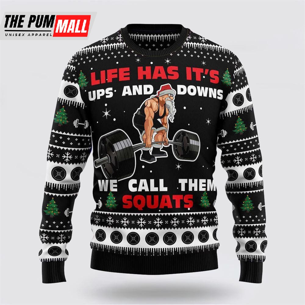 Santa Claus Love Gym Ugly Christmas Sweater