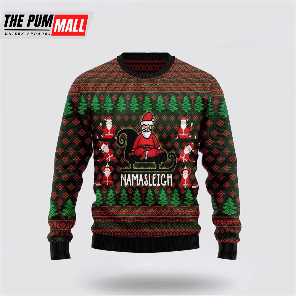 Santa Claus Love Yoga Ugly Christmas Sweater