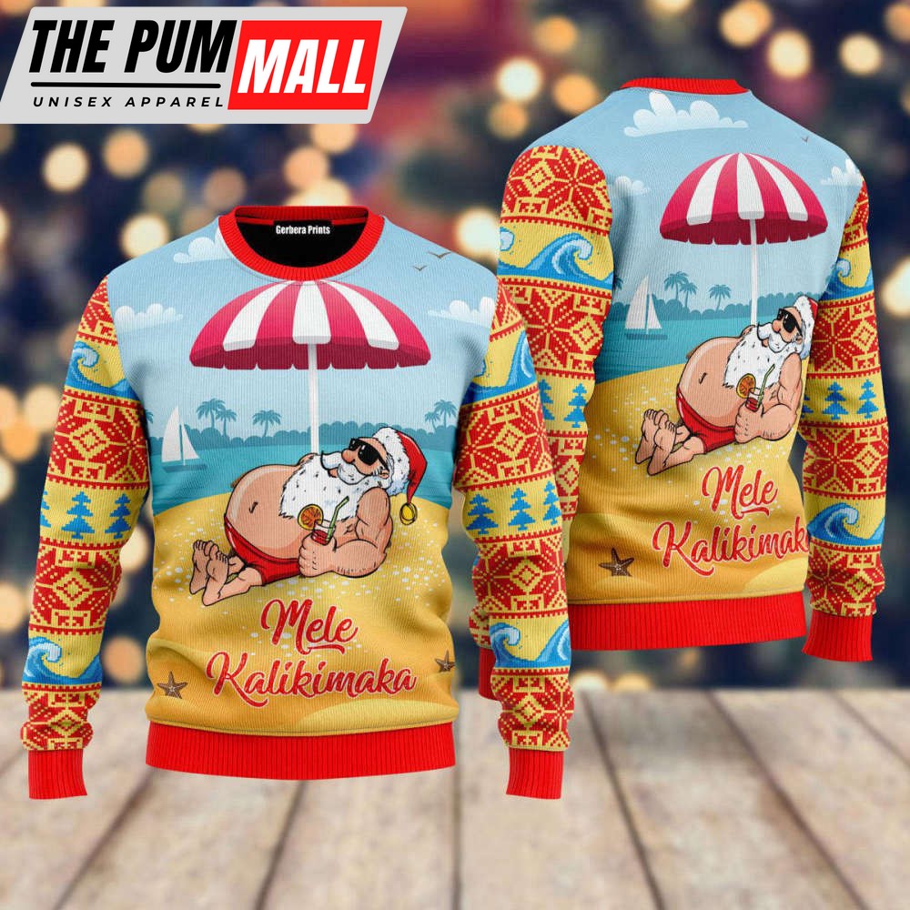 santa-claus-mele-kalikimaka-beach-ugly-christmas-sweater-gift-for-christmas-e1soykeb Santa Claus Mele Kalikimaka Beach Ugly Christmas Sweater Gift For Christmas