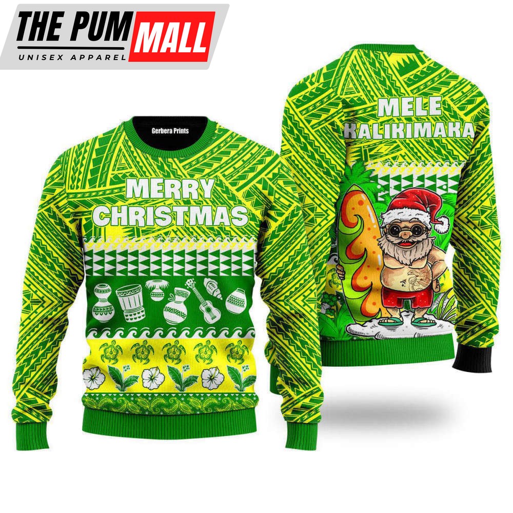 Santa Claus Mele Kalikimaka Ugly Christmas Sweater – Gift For Christmas UH1426