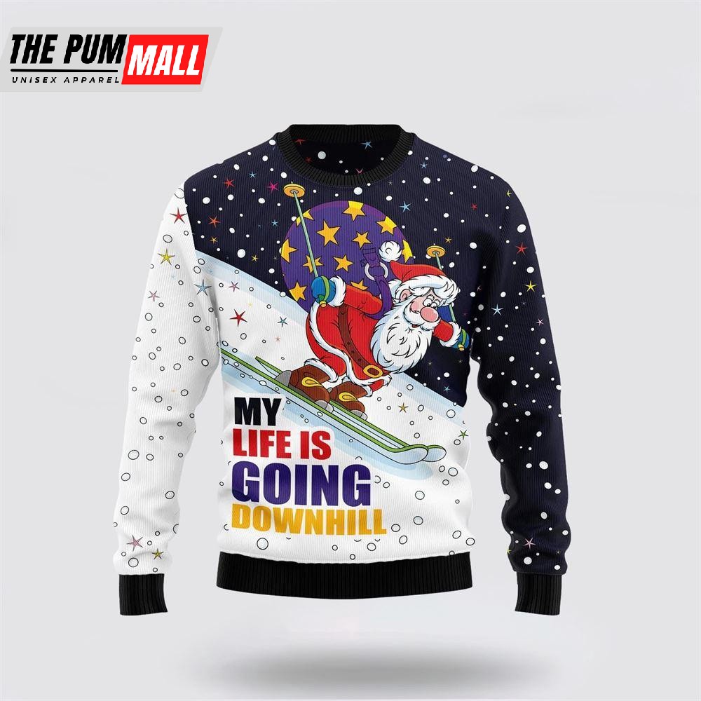 Santa Claus Ski Ugly Christmas Sweater