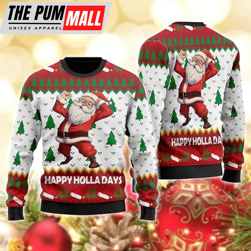 Santa Claus Ugly Christmas Sweater, Santa Mens Ugly Sweater Crew Neck Sweatshirt For Women