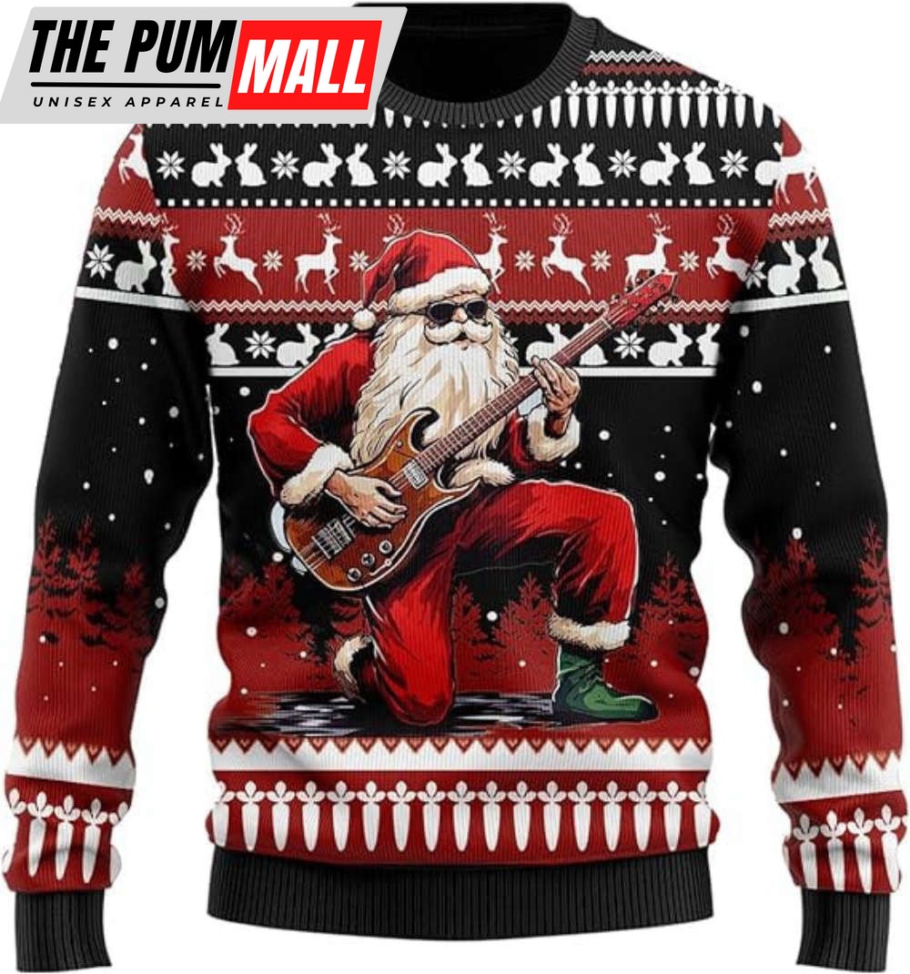 Santa Claus Ugly Christmas Sweater, Ugly Sweater Crew Neck Sweatshirt For Family