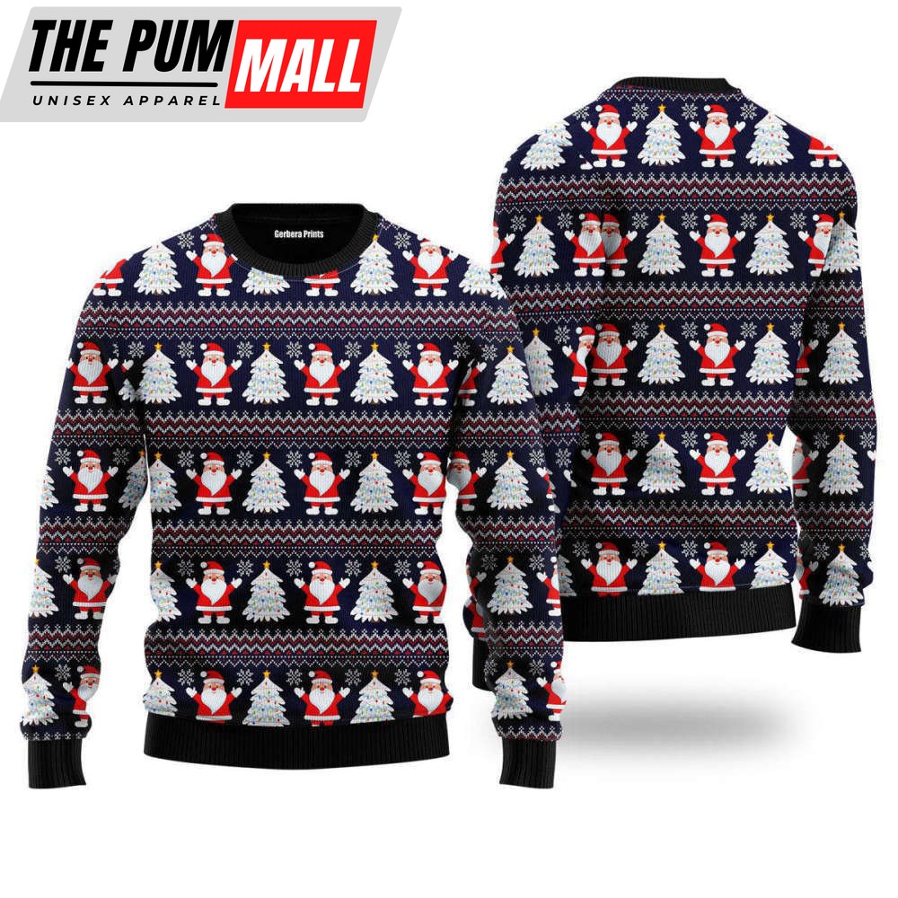 Santa Claus Under The Christmas Tree Ugly Christmas Sweater, For Men And Women