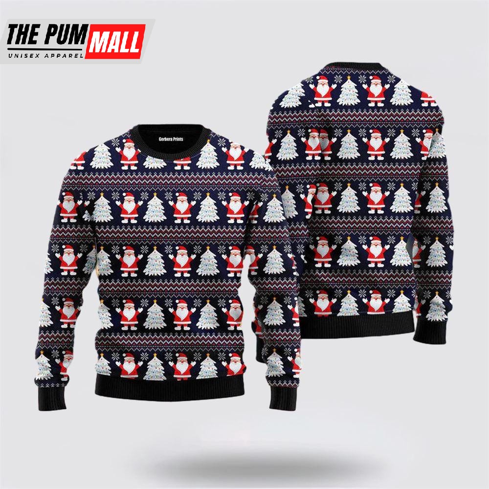 Santa Claus Under The Christmas Tree Ugly Christmas Sweater