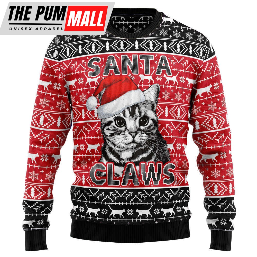 Santa Claws Cat G51022 Ugly Christmas Sweater – Noel Malalan Signature