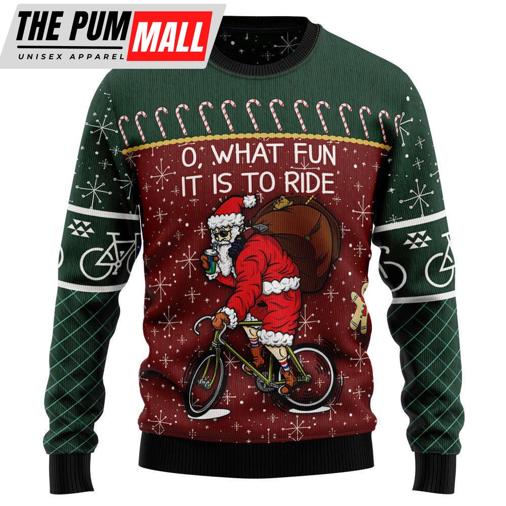 Santa Cycling T1811 Ugly Christmas Sweater – Noel Malalan Signature
