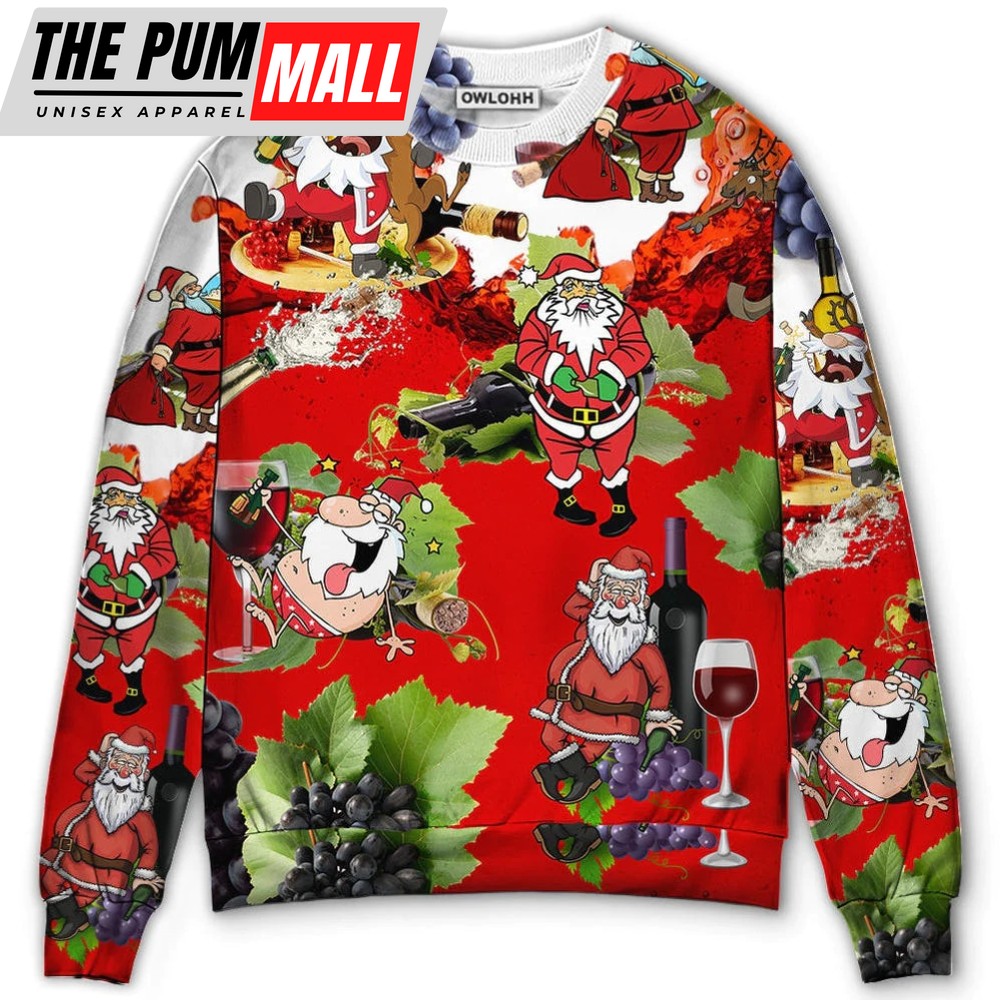 Santa Get Drunk 3D AOP Shirt: Ugly Christmas Sweater for Festive Party