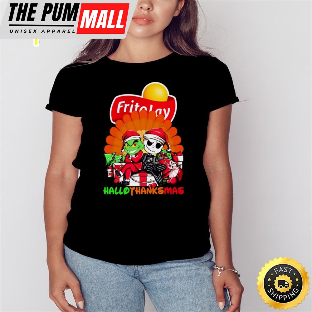 Santa Grinch And Jack Skellington Frito Lay Happy Hallothanksmas 2025 Shirt