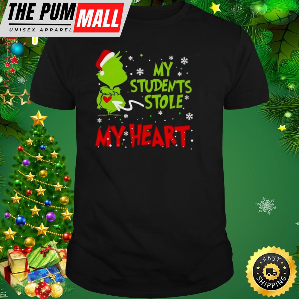 Santa Grinch My Students Stole My Heart Christmas Shirt