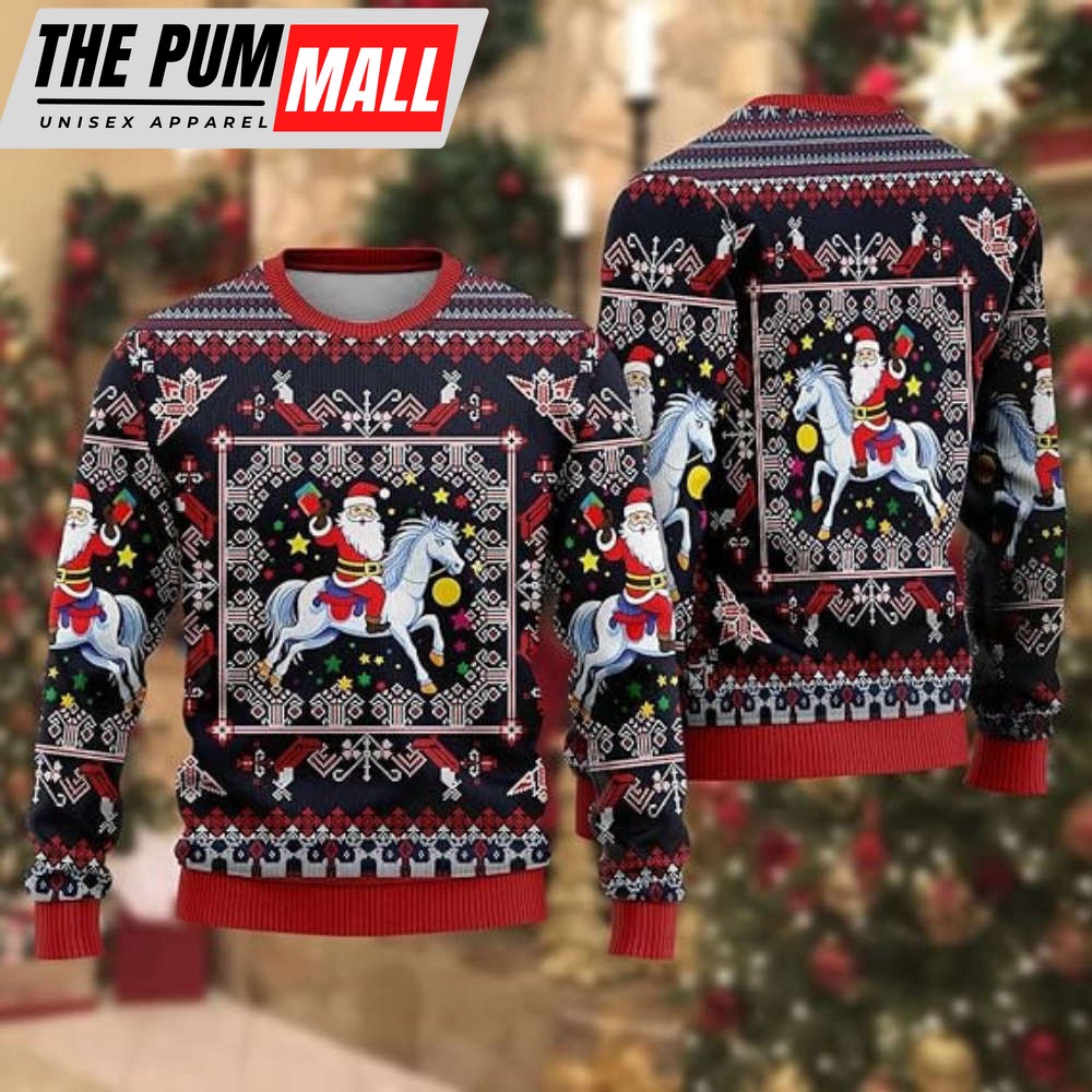 Santa & Jesus Ugly Christmas Sweaters, Merry Christmas Sweater For Family