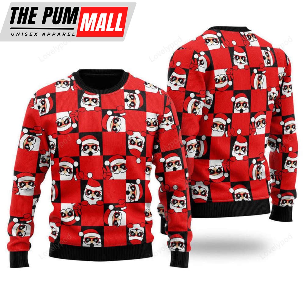 Santa Peeking Merry Christmas Ugly Christmas Sweater – Gifts For Christmas