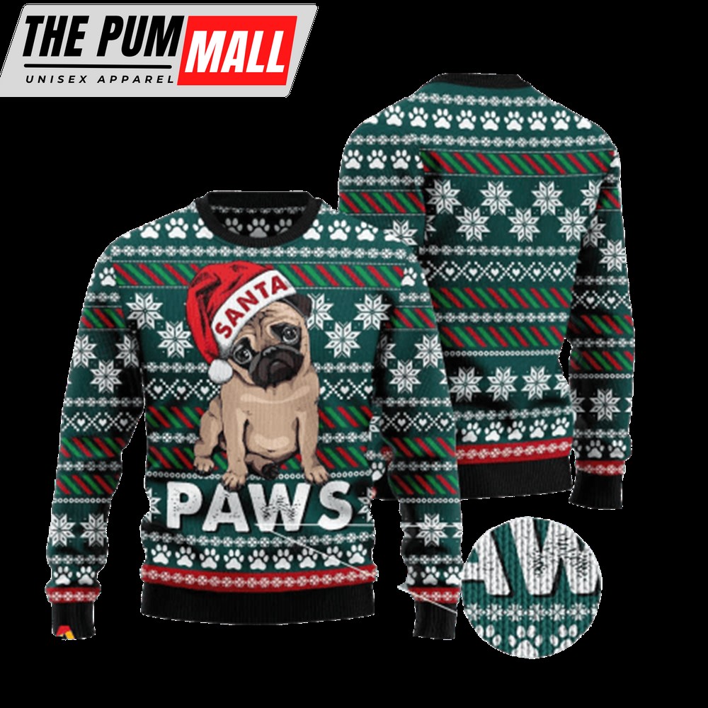 Santa Pug Ugly Christmas Sweater, Christmas Gift For Men And Women