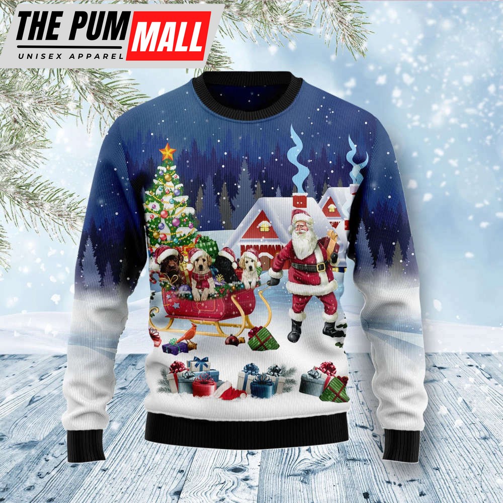 Santa Sled Labrador Retriever Ugly Christmas Sweater – Perfect Gift for Men & Women