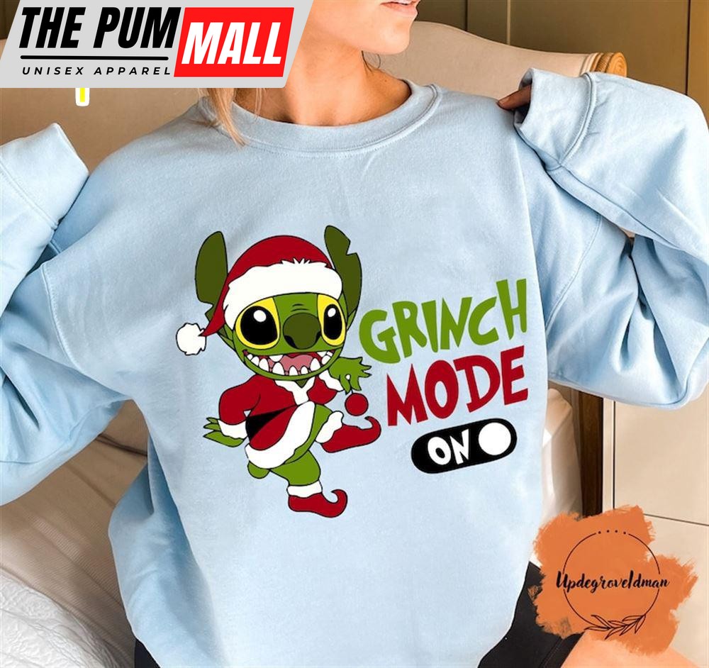 Santa Stitch Grinch Christmas Sweatshirt, Stitch Christmas Shirt